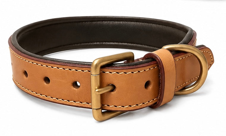 Honeycomb Collar — Hand-Tooled & Hand-Painted Leather Dog Collar